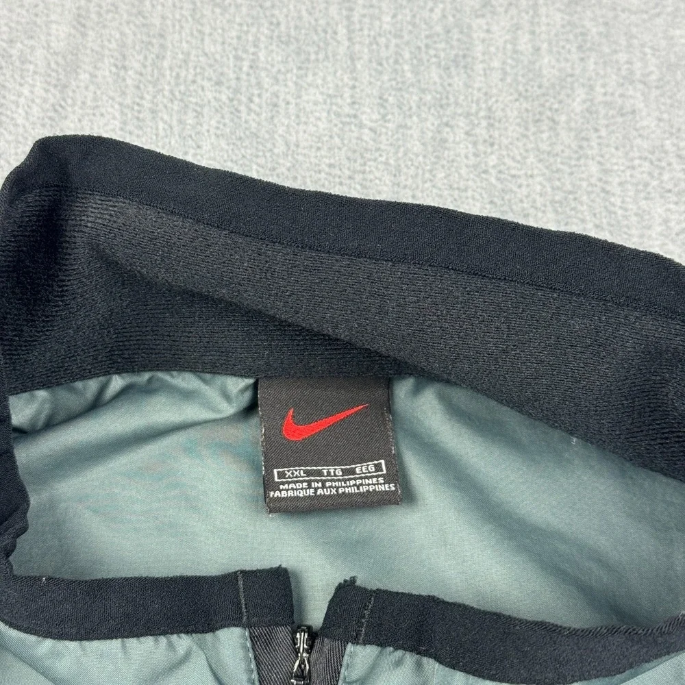Vintage Nike Jacket Mens 2XL Green Windbreaker‎ 1/2 Zip Running Track Pullover
